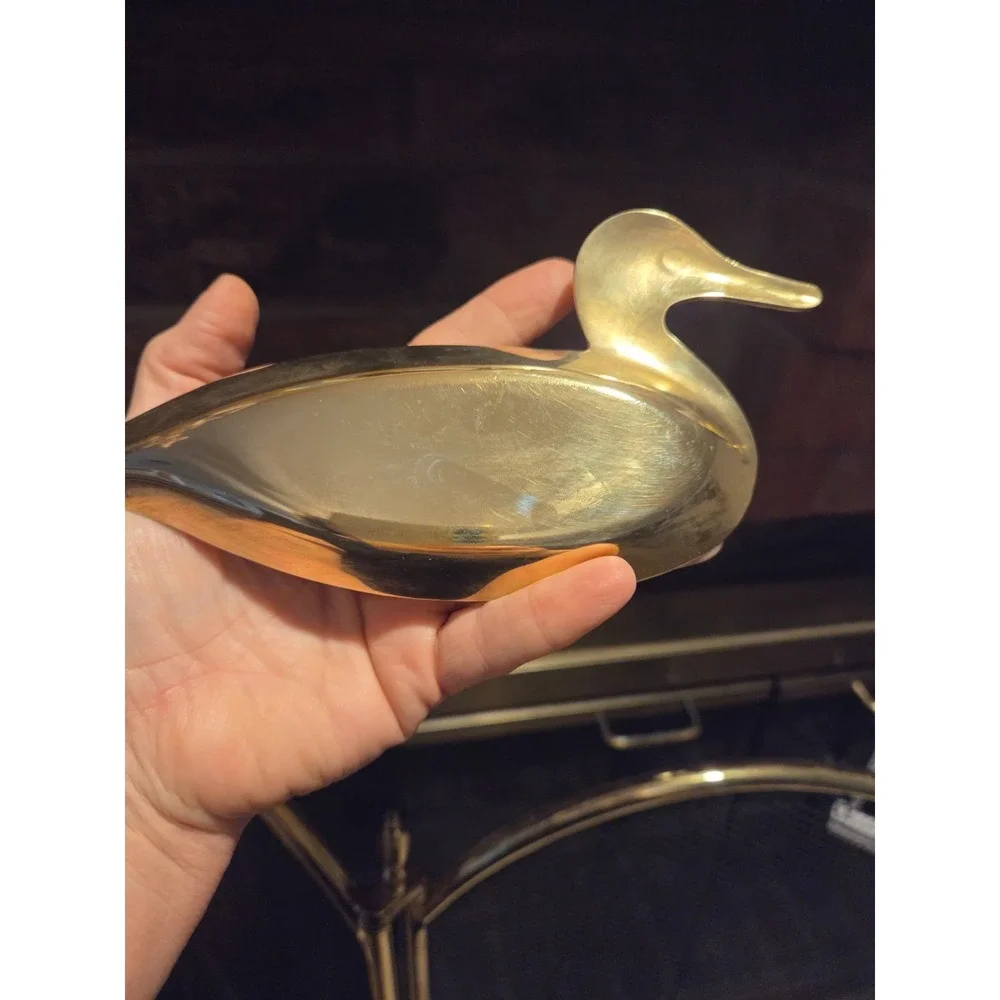 Vintage Duck brass trinket/ Change Dish, Cabin, Woodsy